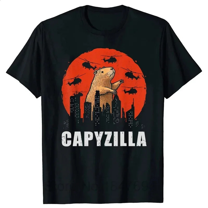 3D Printed Funny Capybara T Shirt for Women Retro Pattern TShirts Summer Casual Fashion Loose Round Neck Tops Streetwear 250311