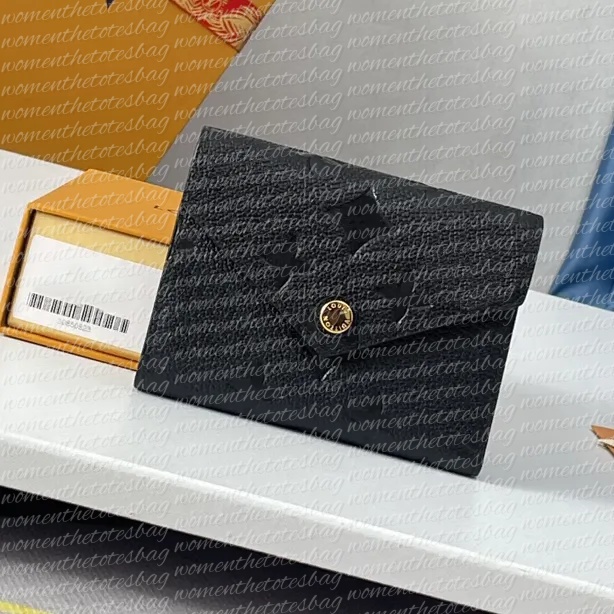 Luxury bags Designer bag coin purse Women Short Wallet Woman Purse Original Box Card Holder Ladies Handbag Checked Flower Embossed red