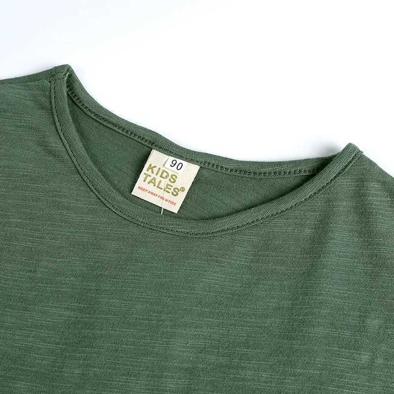 Summer T-shirt Simple Versatile Soft T-shirt Short sleeved Top Boys and Childrens Cotton T-shirt Candy Color Loose Comfortable ClothesT250320