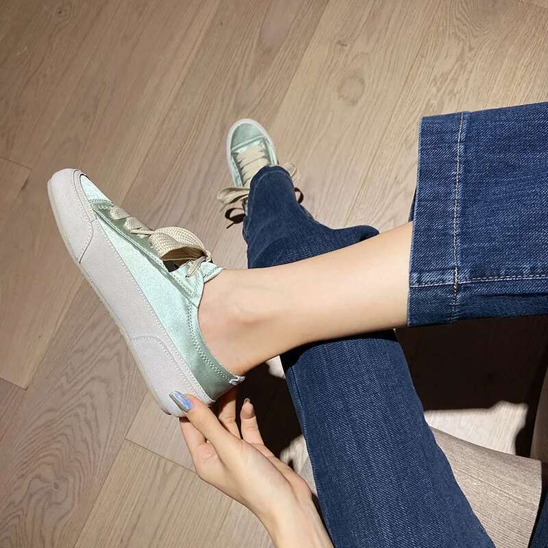 2025 With Box Designer shoes sneakers Flat satin women's shoes