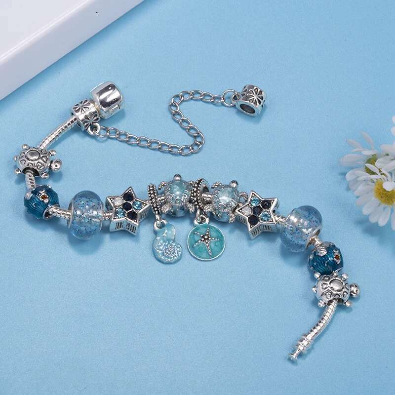Summer Styles Charm Bracelets Fits DIY Crystal Turtle Shell Beads Bracelet For Women Men Bijoux Pulseras Jewelry Gift Wholesale
