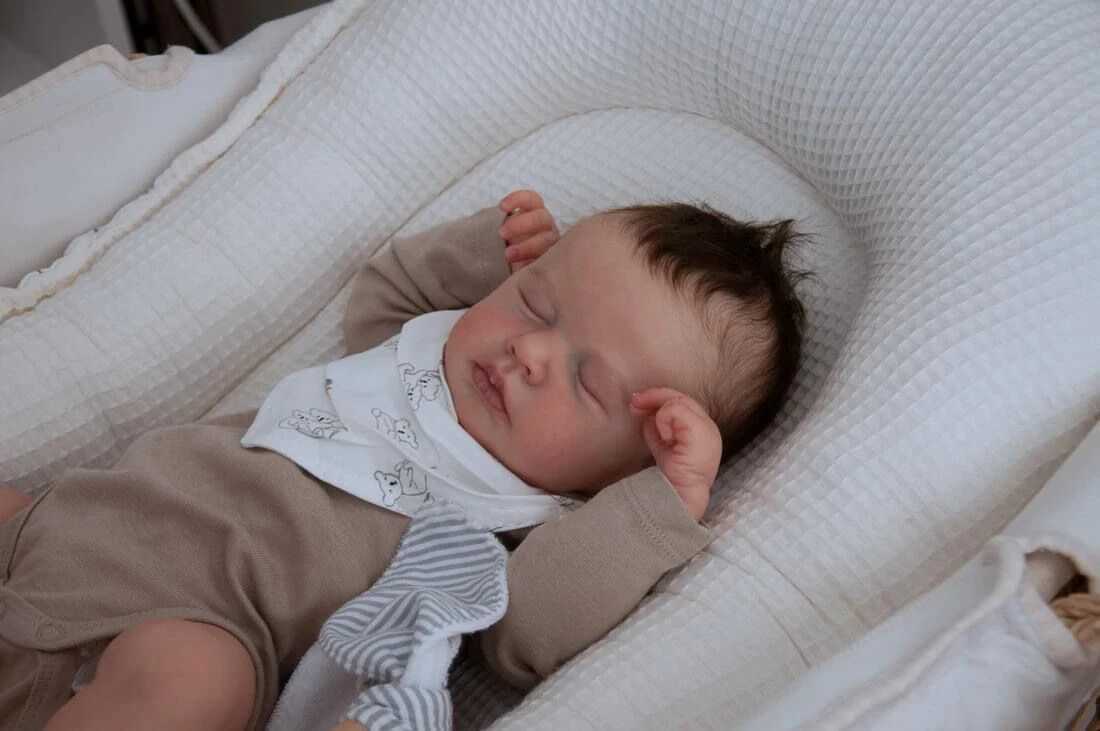 NPK 19 inch all silicone vinyl regenerated doll newborn baby size loud boy doll 3D skin high-quality gift W250320