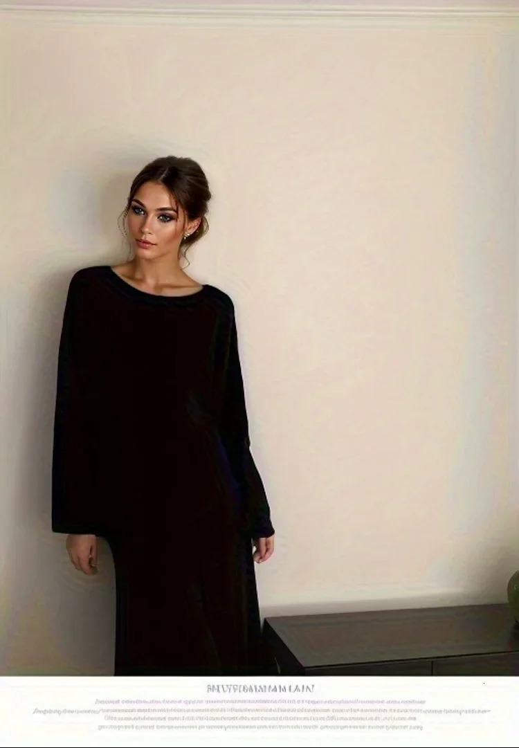 Hirsionsan sexy soft elegant retro womens set 2piece slanted neck sweater and Midi dress OL style knitted track 250320