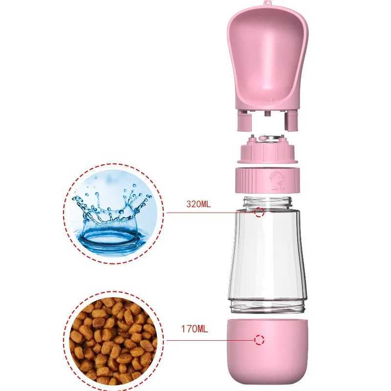 2-in-1 portable dog water bottle suitable for small dogs cats outdoor walking drinking bowls pet feeders puppies and Chihuahua supplies Y250319