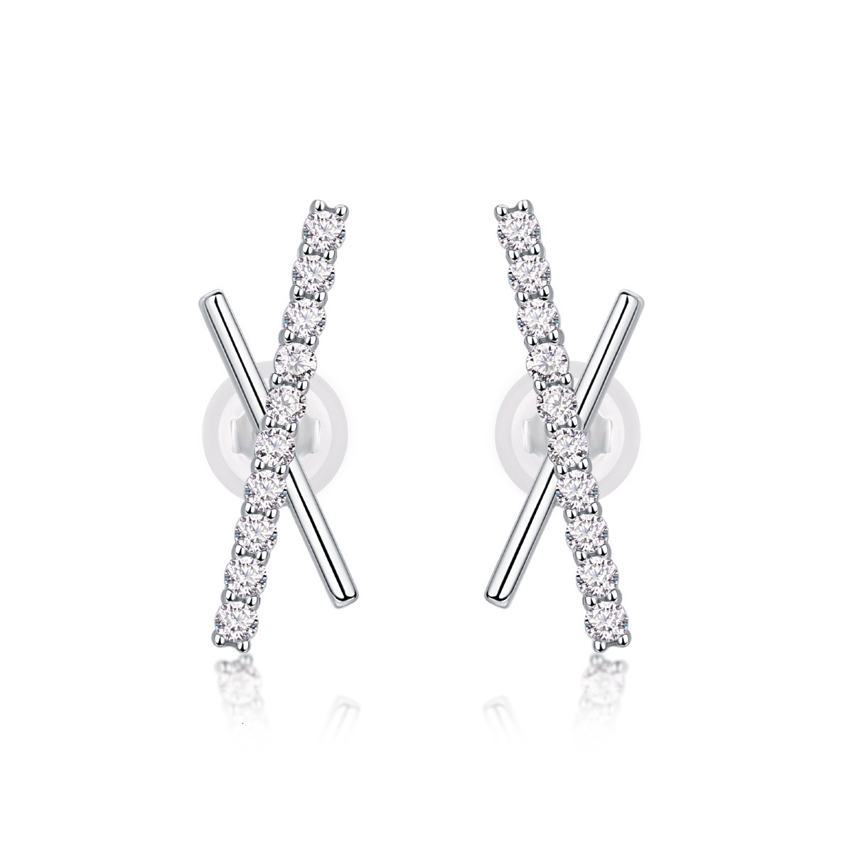 925 Sterling Silver Iced Moissanite Meteor Stud Earrings for Women Fine Jewelry White Gold Plated Pass Tester Dropshipping