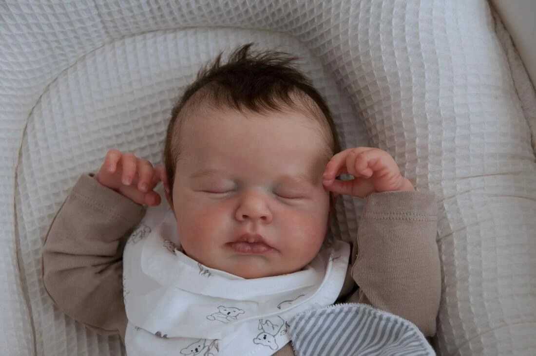 NPK 19 inch all silicone vinyl regenerated doll newborn baby size loud boy doll 3D skin high-quality gift W250320