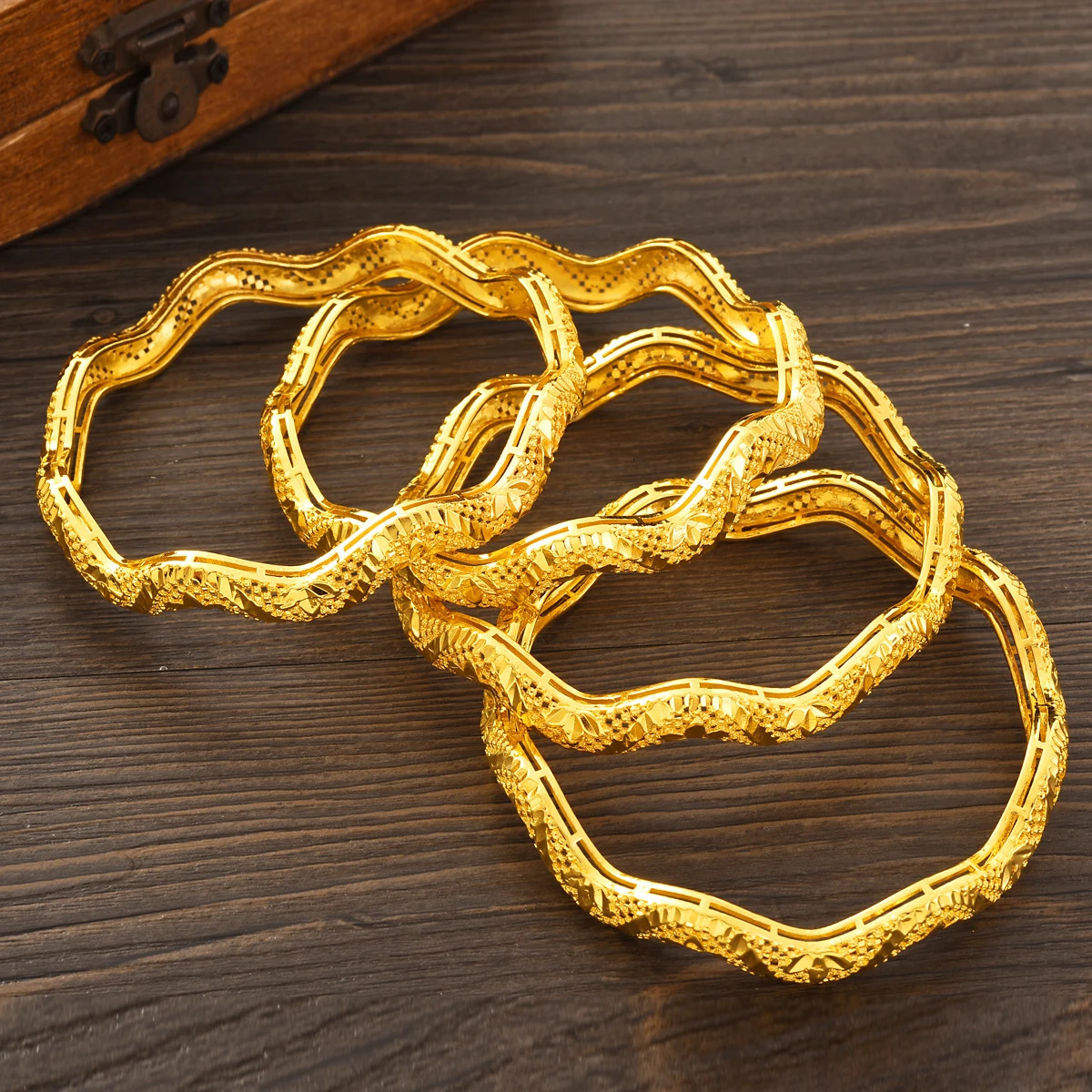 African Gold Color Bangles For Women Dubai Bracelet Jewellery Women Ethiopian Bride Wedding Bracelet Gifts#048 250320