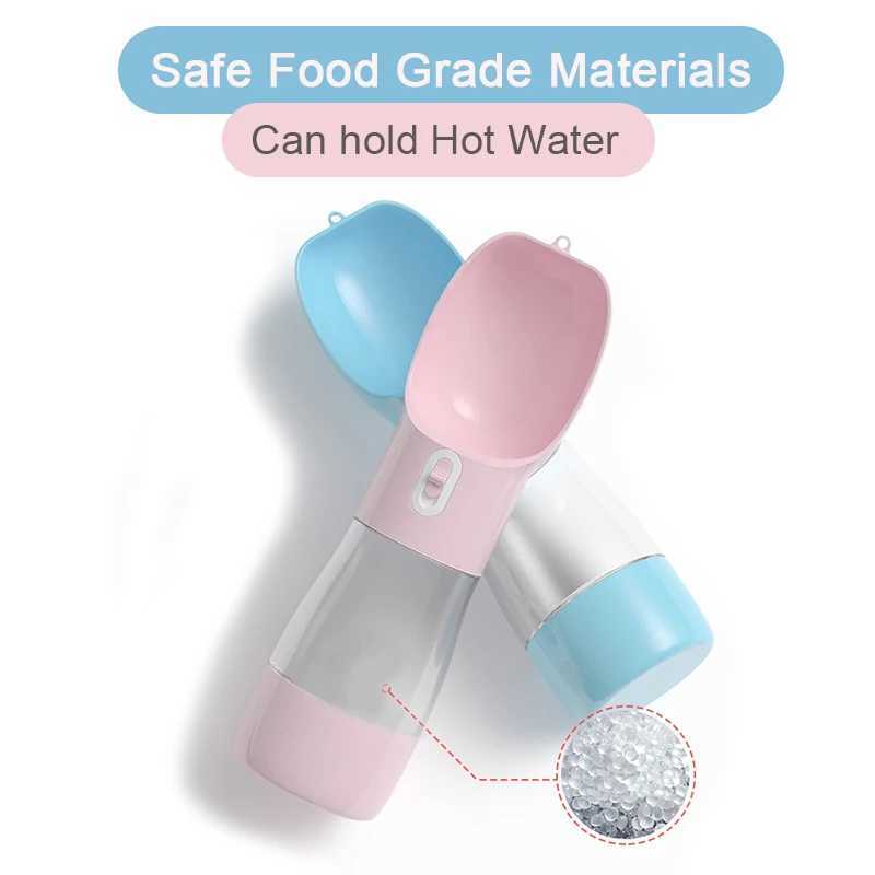 Portable pet dog water bottle with food container small dog and cat water dispenser suitable for small and large dog travel Chihuahua drinking bowl Y2