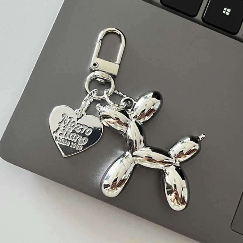 Korean Cute 3D Balloon Dog Keychain for Car Keys Iphone Accessories Trendy Heart Keyring Women Handbag Bag Pendant Key ChainsXJ250319