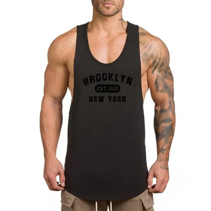 Summer Cotton Breathable Workout Tank Tops Mens Bodybuilding Muscle Sleeveless Shirt Casual Fashion Clothing Gym Fitness Vests 250320