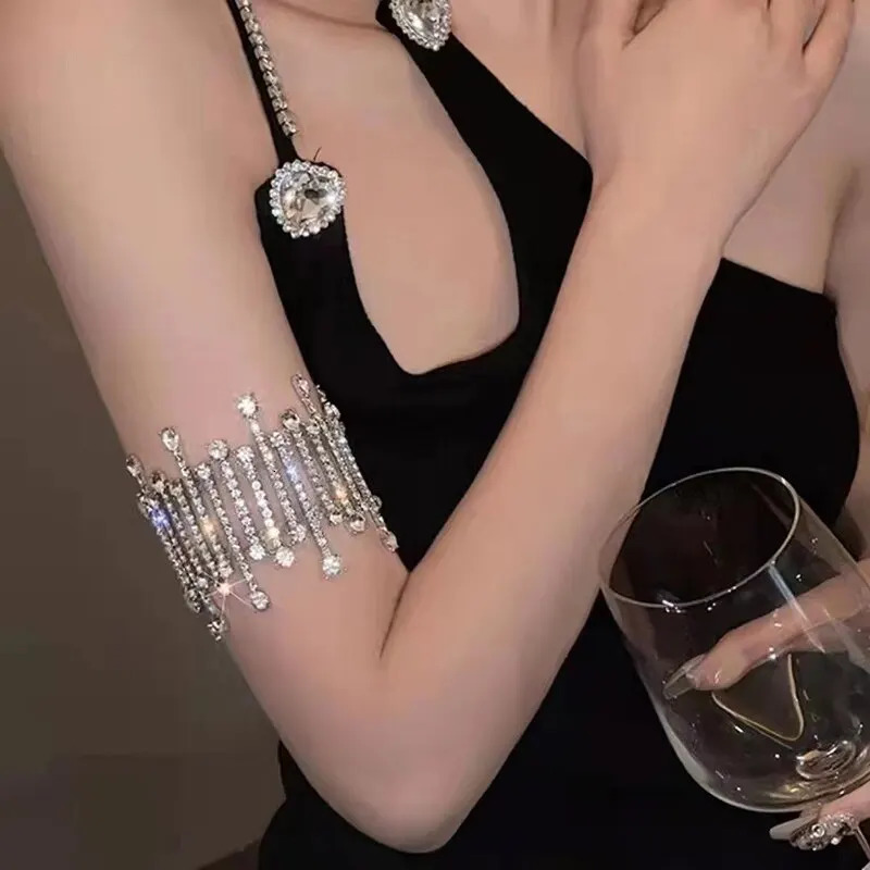 Shiny Full Rhinestone Crystal Stretch Bracelet Bling Womens Hand Bracelets For Party Wedding Wristband Jewelry And Accessories 250320