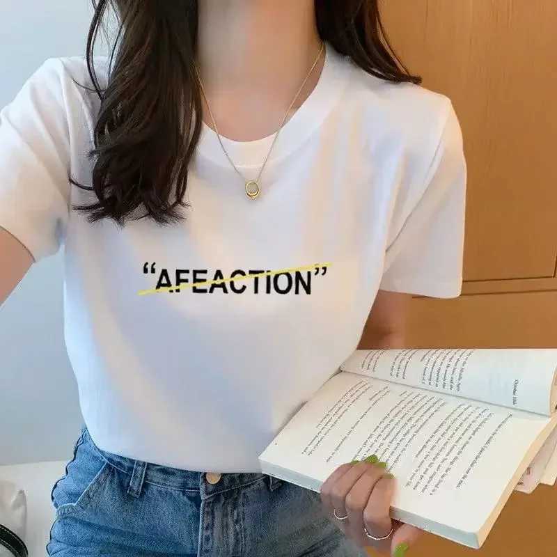 Summer White T-shirt Female Short-sleeved Student Ulzzang Versatile Loose Half-sleeve T-shirt Harajuku BF Top TrendT250320