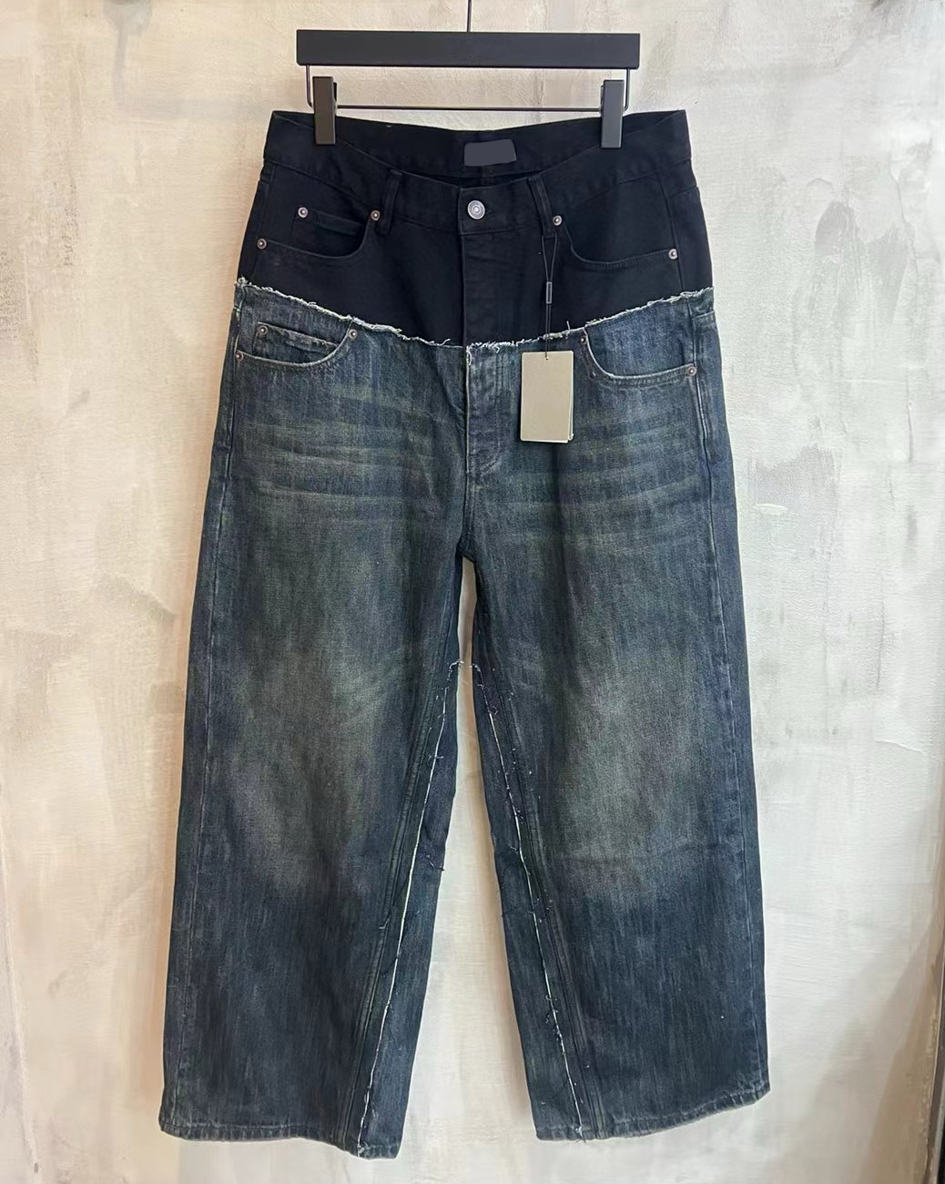 Men's Plus Size Pants Unwashed Selvedge Mens Raw Denim Jeans High Quality Indigo Small Quantity Wholesale Price Japanese Style Cotton Japan RED f9786
