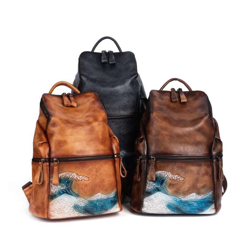 MOTAORA Large Capacity Vintage Backpacks For Women Genuine Leather Travel Bag High Quality Handmade Women's Backpack Female Bags