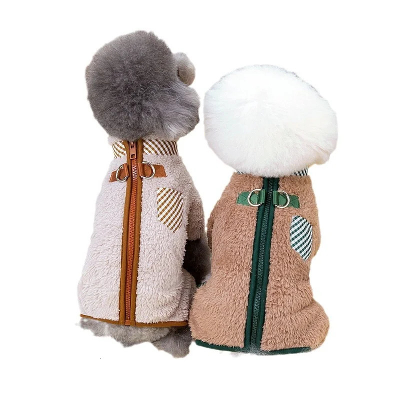 Soft and warm dog jumpsuit winter pet jacket with zipper suitable for puppies Yoki clothing Onesies Teddy French Bulldog Set 250318