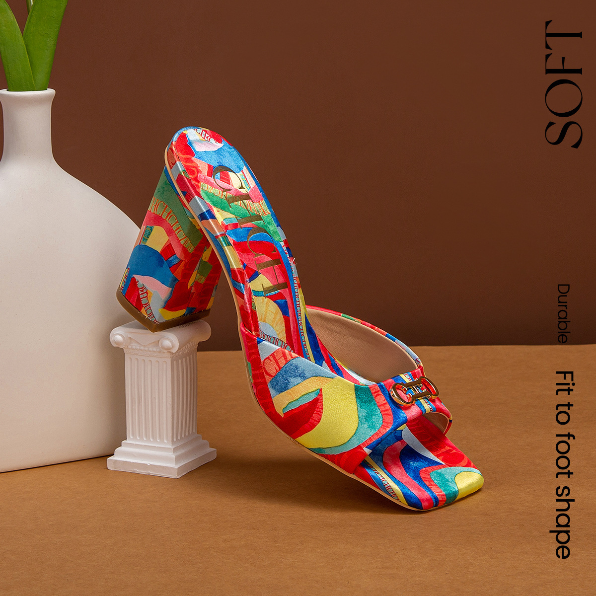 Designer CHCH Coarse High Heels Fashion Single Shoes Personalized Versatile Simple Sandals Trendy Colorful Cool Slippers
