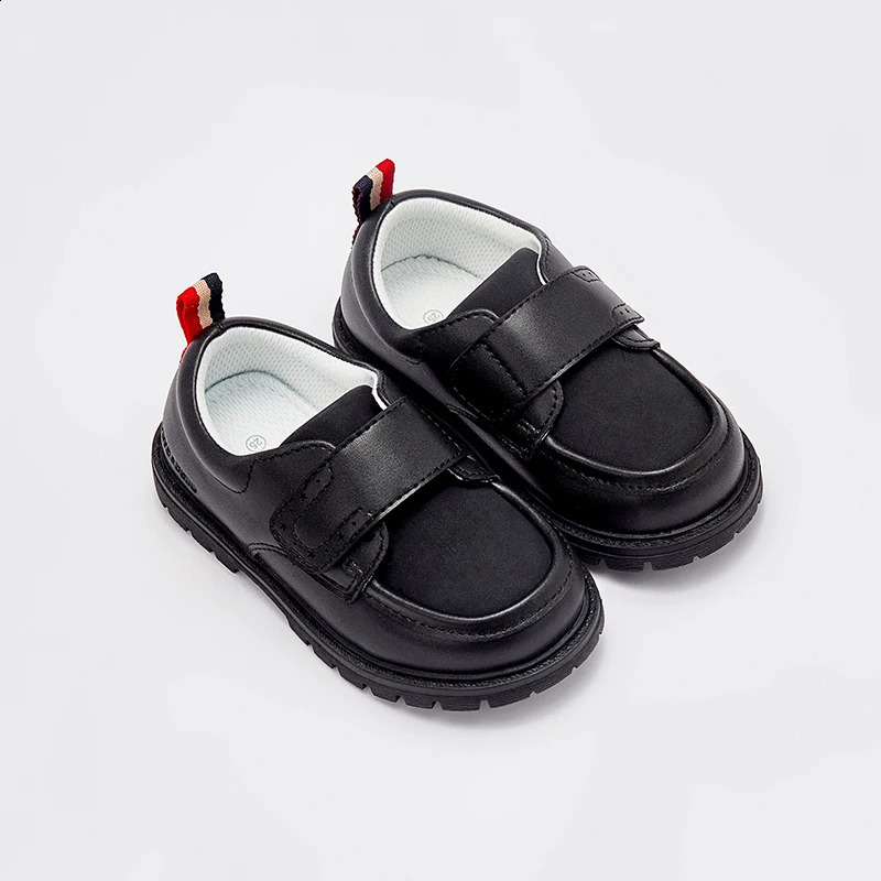 Dave Bella Kids Leather Shoes Girls Princess Shoes Boys Breathable Flats Black Beige Child Baby Toddlers Leather Shoes DB3241763 250319