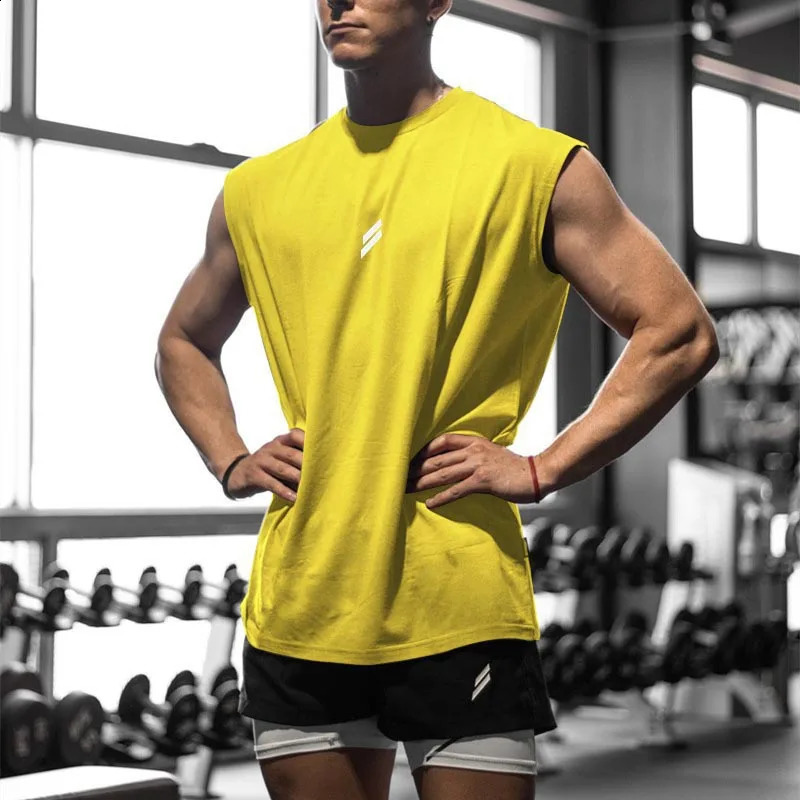 Summer Fitness Sports Tank Top Mens Breathable Loose Mesh Training Sleeveless Tshirt Quick Drying vest men Clothing 250319