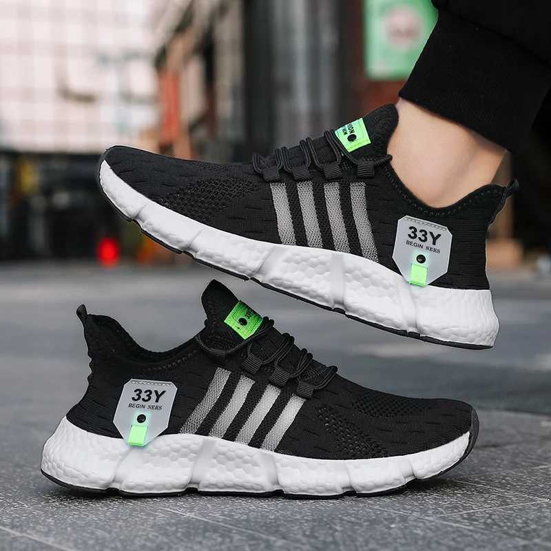 Mens Casual Sport Shoes Breathable Lightweight Sneakers Outdoor Mesh Black Running Shoes Athletic Jogging Tennis Walking ShoesW250320