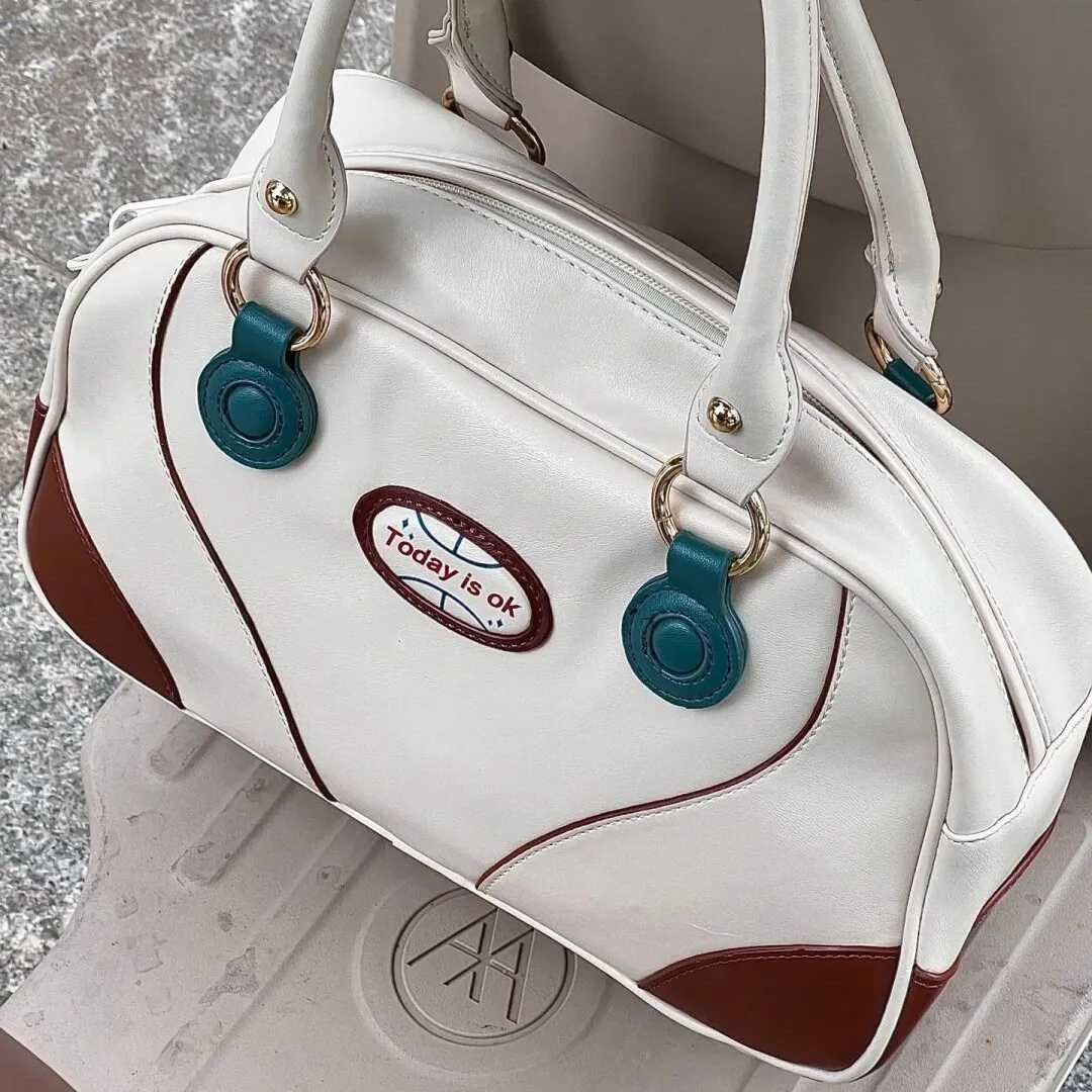 Womens shoulder support bowling bag American retro style portable college style backpack travel Y250319