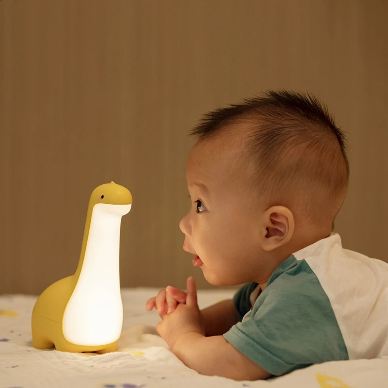 Dinosaur Night Light Cute Childrens Night Light Eye Protection Bedside Timing Lamp USB Charging Room Decoration Childrens Gift 250319