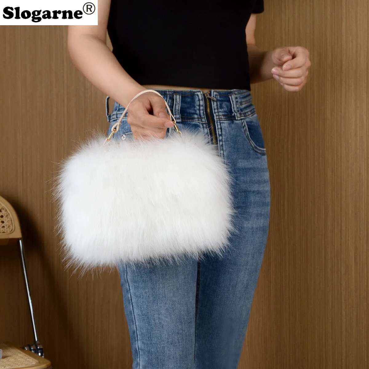 New High Quality Fox Handbag Women Faux Fur Shoulder Bags Design Ladies Tote Messenger Girls Fluffy Crossbody Bag