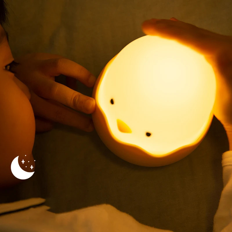 Eggshell Chicken Night Light Cartoon LED Light Bedroom Children Touch Adjustable Light Rechargeable Warm Light Atmosphere Light 250319