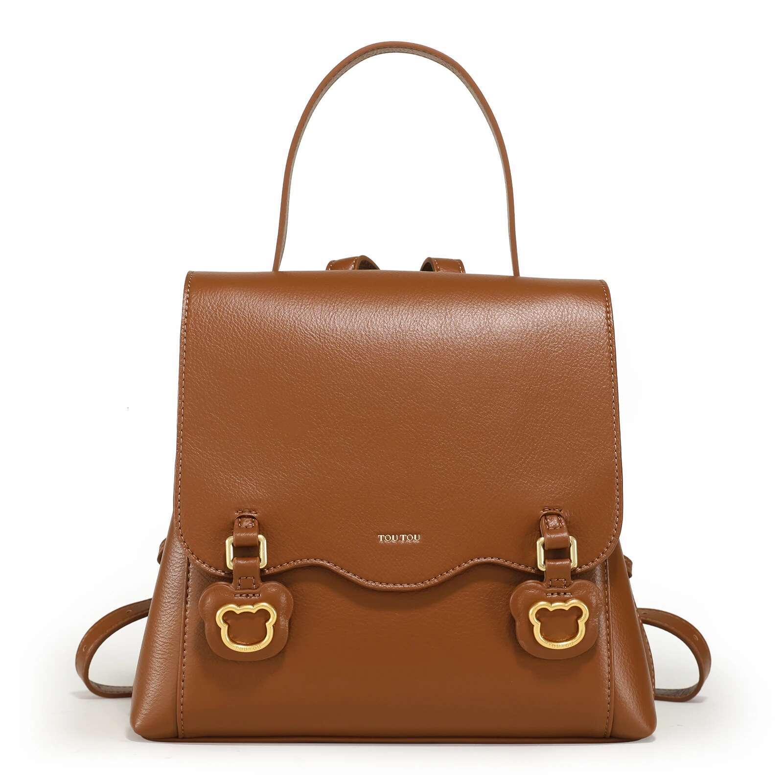 TOUTOU Fashionable And Versatile Backpack Spacious Minimalist Double Shoulder Bag With Lovely Bear For School, Work, Daily Use