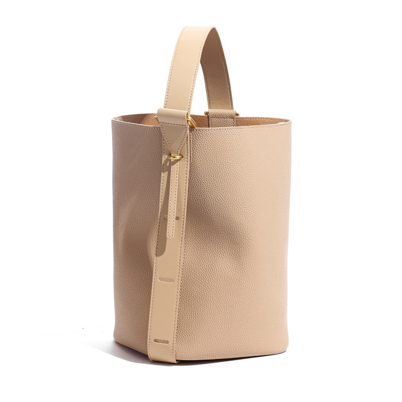 Bag Korean Style Lazy Style High End Feel Large Capacity Spring And Summer New Leather Bucket Bag Commuting Diagonal Cross Tote Bag Shoulder Bags
