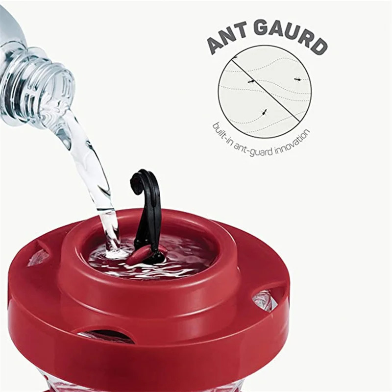 Hummingbird feeder with 8 feeders suspended bird ant and bee anti flower shape outdoor hummingbird in the garden 250320