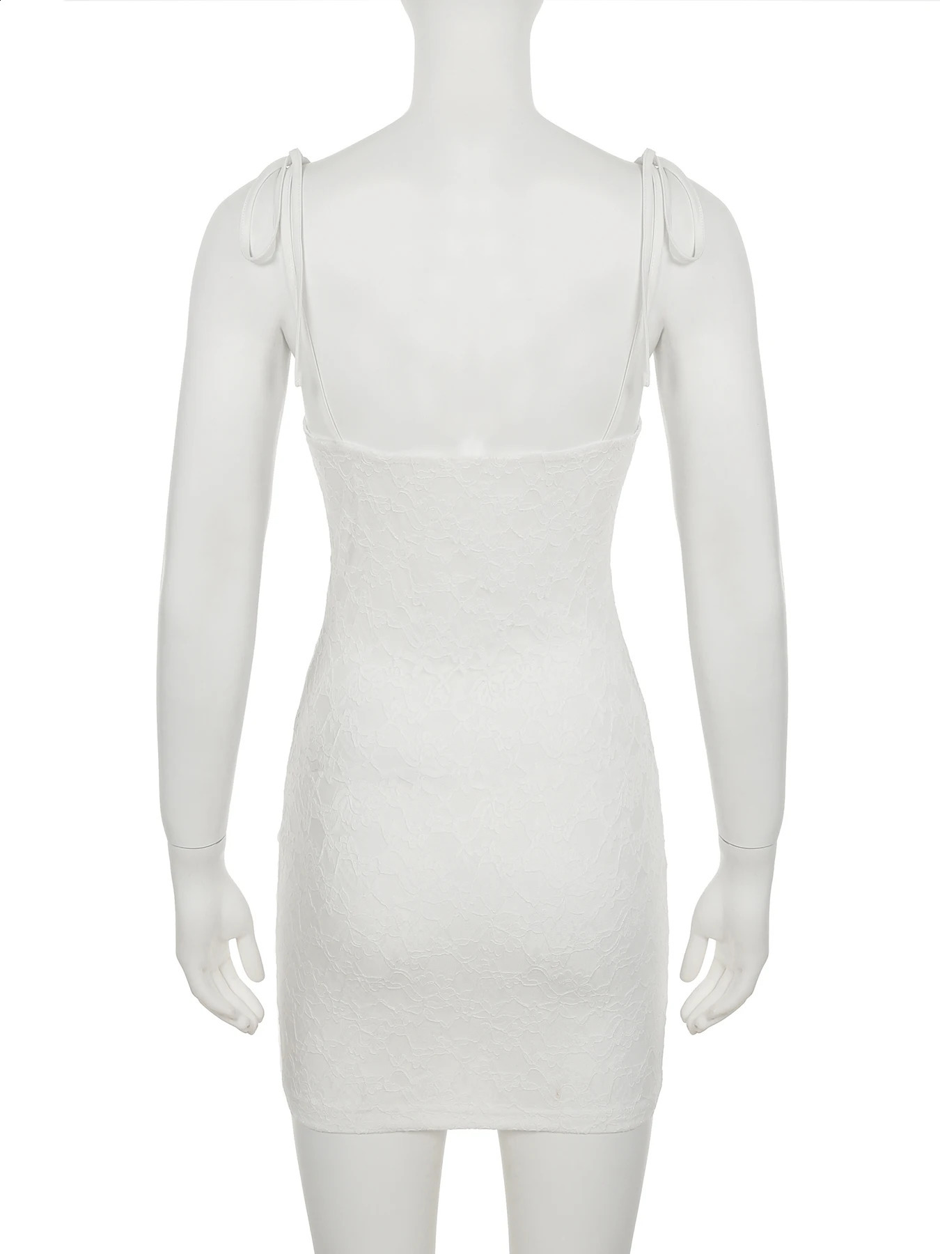 IAMSURE Holiday Lace Bodycon Dress Beach Style Slant Neck Sleeveless Mini Womens Wear 2025 Summer Fashion Street Women 250319