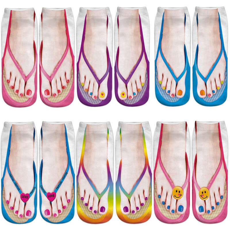 Flip Ps 3D Printed Fun Socks, Canvas Shoes, Funny Nail Socks