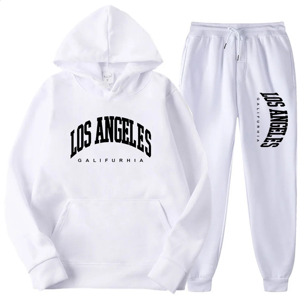MensWomens Sportswear Fashion Sweatshirt Sweatpa LOS Tracksuit HoodiePants Two Piece Running Casual Angel GALIFURHIA 250319