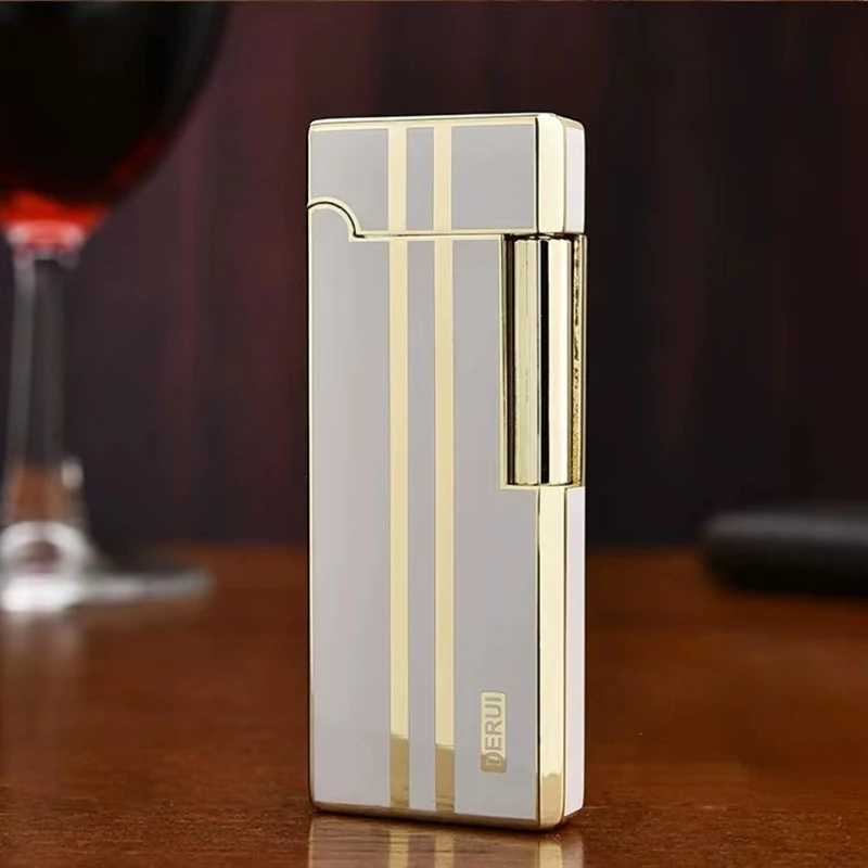 New lightweight luxury high-end ultra-thin Langsheng metal inflatable butane grinding wheel light mens gift cigar accessories M250320