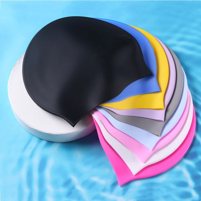 Silicone World Silicone Swimming Cap Men Women Long Hair Waterproof Color Sports High Elastic Adults Swim Pool Hat Diving Hat 250320