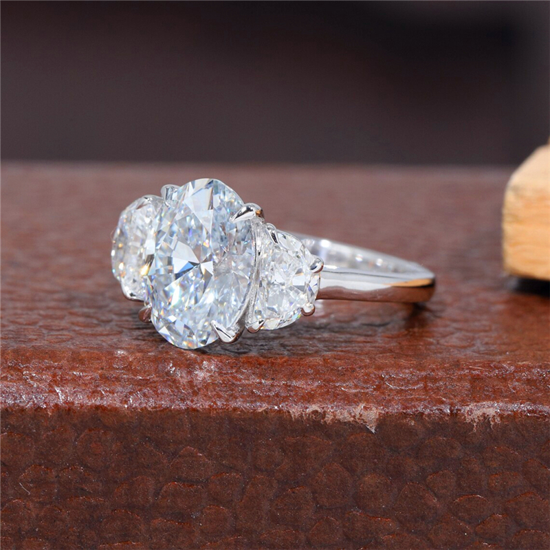 Elegant Jewelry 3 Carat Oval Diamond Engagement Ring in 14K 18K White Gold with IGI Certification Ideal Wedding Band for Her