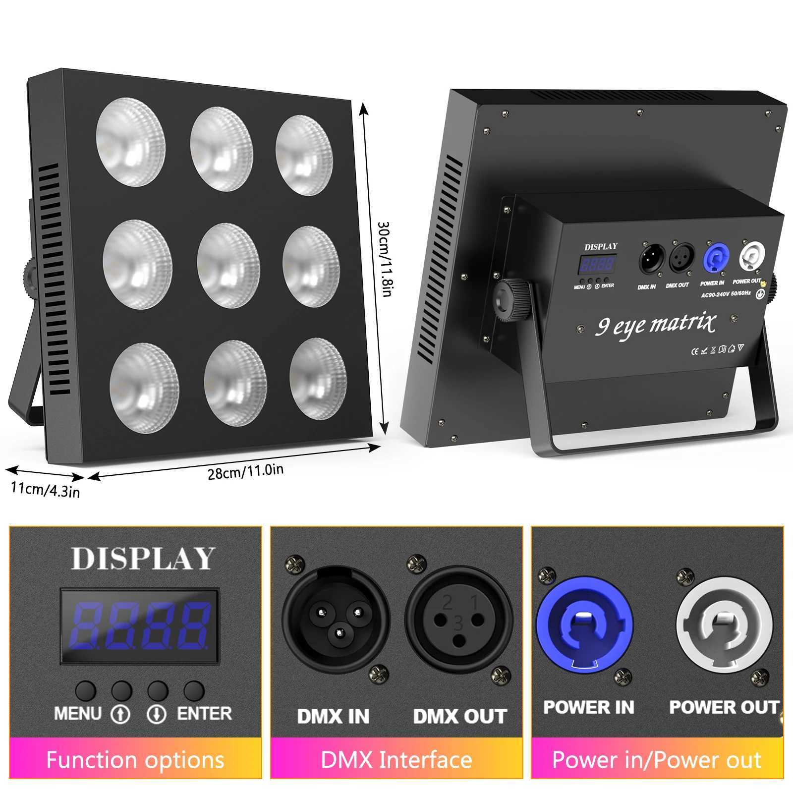Yiflamefly 2Pcs 9-Eye COB Matrix Light 9X12W RGBW LED Par Lights DMX Stage Lights For DJ Concert Party Wedding Nightclub Dance Z250320