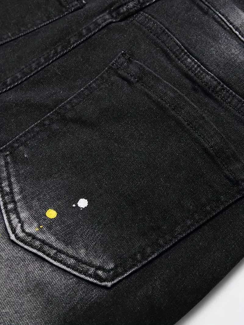 Summer New Mens Fashion Stretch Denim Shorts Retro Street Style Old Slimming Shorts Jeans Splicing Design 98% Cotton Brand W250319