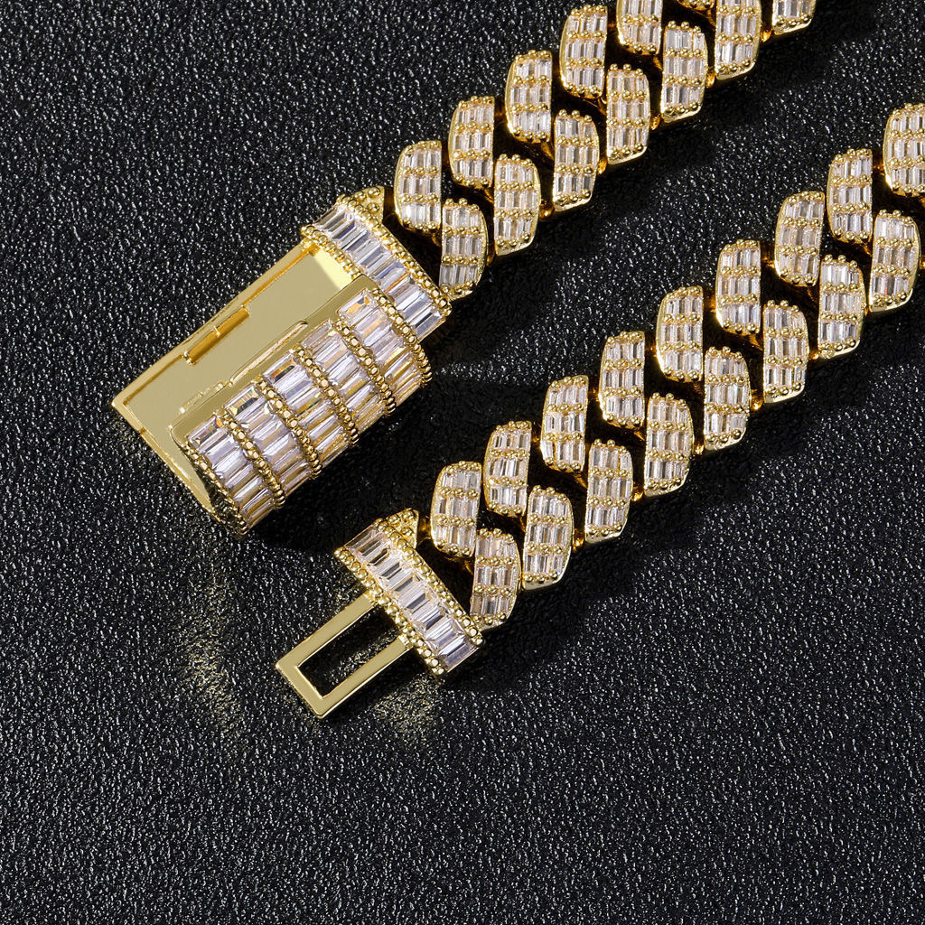 Personalized Hip Hop Cubic Zirconia Necklace Featuring VVS Grade Moissanite Stones & 20mm Cuban Link Chain