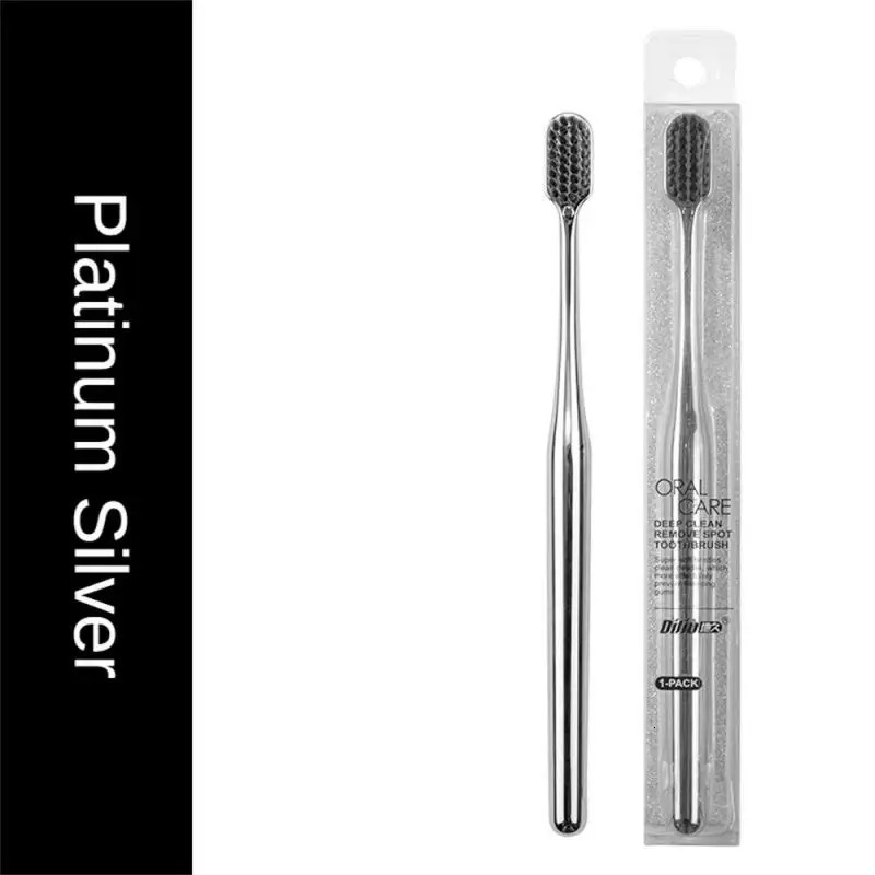 Soft Toothbrush Men Women Adult Tooth Brush Gold Silver Brushes Elegance Gentle Toothbrushes Drop 250320