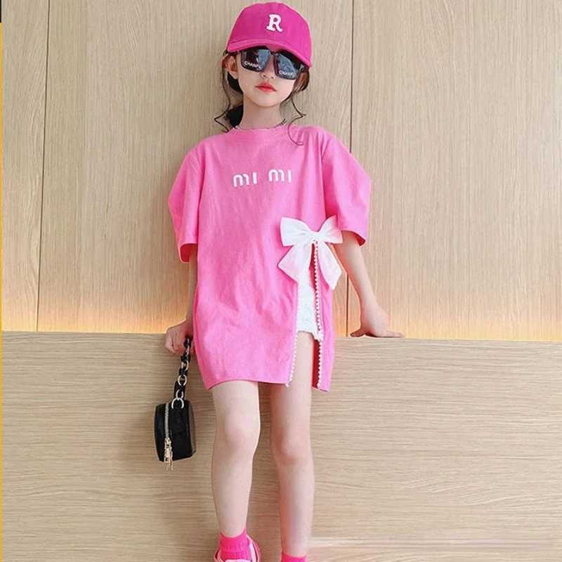 Summer girls T-shirts fashionable short sleeved girls clothing teenagers tops childrens clothing childrens clothing preschool girls clothing 2 3 4 5 6