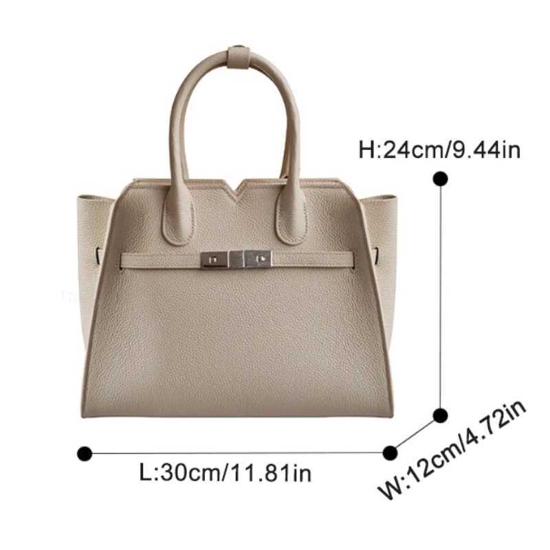 Leisure large capacity trapezoidal handbag high-quality full grain cow leather womens handbag travel commuting shoulder bag Y250319
