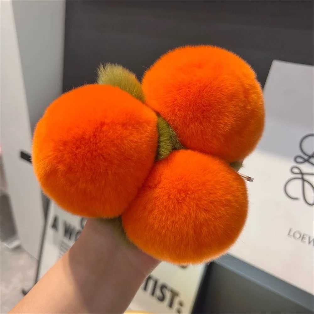 Persimmon Plush Pendant Colorful Persimmon Plush Keychain Soft Fruit Doll Decorative Backpack Lucky Blessing Band for KidsXJ250319