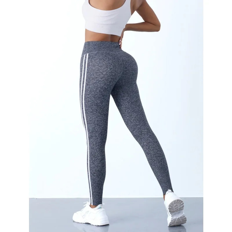 Yoga Legging Striped Slim Sports Pants High Waist Hip Lifting Casul Tights Workout Running Stretchy Gym Leggings 250320