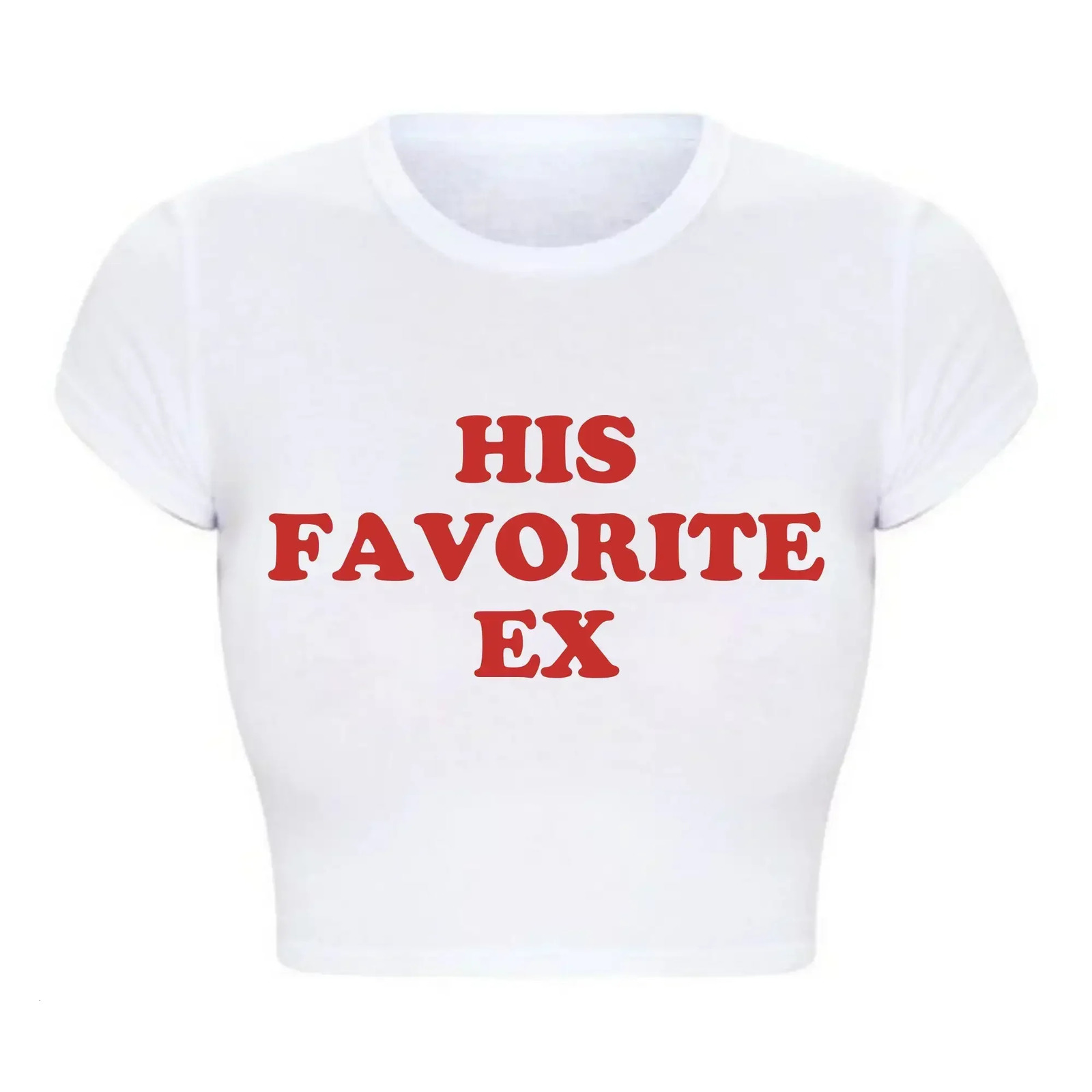 2000s Grunge Goth Clothes Y2k Summer Fashion Crop Top Funny His Favorite Ex friend Women T Shirt Harajuku Kawaii Tee 250320