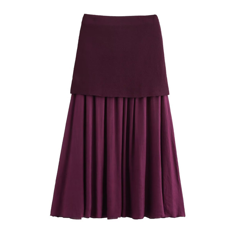 Women's clothing 2024 summer new product V-neck gold button knitted vest+pleated half skirt set