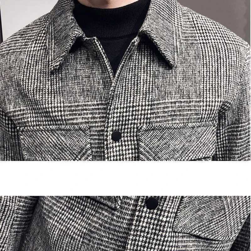 Trendy Autumn and Winter New Mens Jacket Fashionable Jacquard Tweed Style Casual Lapel Closer Fit For Leisure Casual Scenes W250320