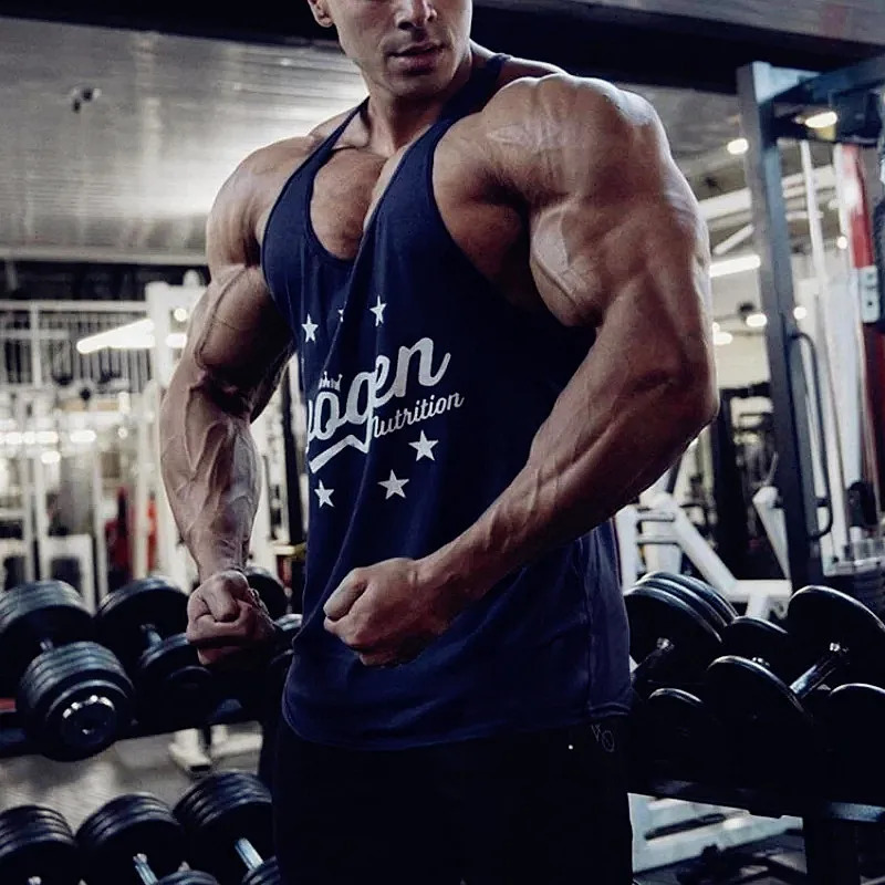 Mens sports vest cotton underwear gym top sleeveless mens fitness running sweater 250319