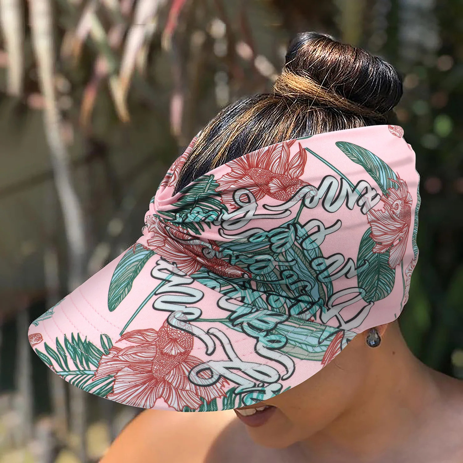 Womens Printed Sun Hat Sun Protection UV Protection Large Brim Face Blocking Outdoor Beach Leopard Print Swimming Empty Top Hat 250320
