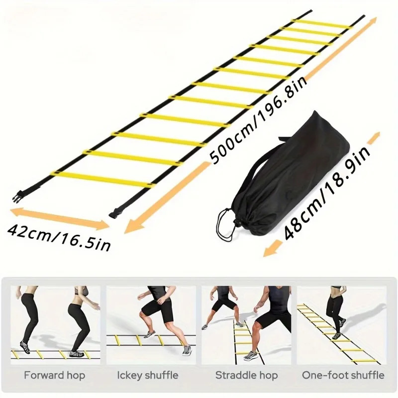 Speed Training Agility Ladder With Nylon Strap - Improve Footwork Speed And Coordination For Football And Fitness Training 250320